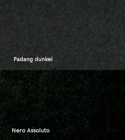 Granit-Muster Padang dunken und Nero Assoluto