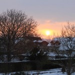 Sonnenaufgang - Blick aus dem Schlafzimmerfenster